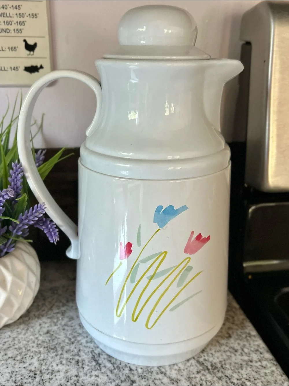 Vintage Rustic Cottagecore Farm Homestead Floral Thermos Hot Beverage Keeper